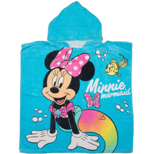 Minnie Egeres kapucnis poncsó törölköző kék