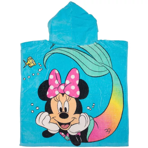 Minnie Egeres kapucnis poncsó törölköző kék