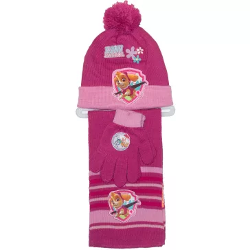 Mancsos sapka kesztyű sál szett kislányoknak