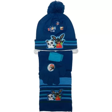 Binges sapka sál kesztyű szett kék