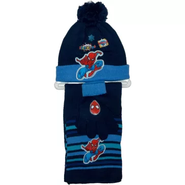 Pókember sapka kesztyű sál szett