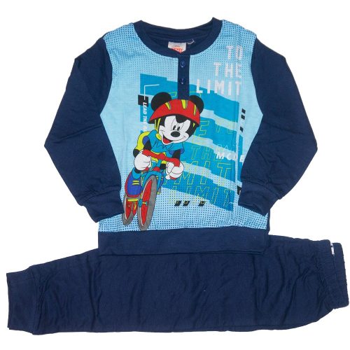 Mickey Egeres pamut pizsama sötétkék