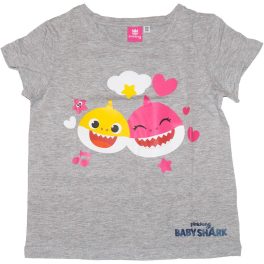 Baby Shark kislány póló szürke