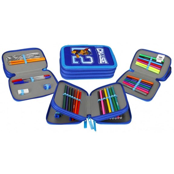 Mancs Őrjárat 3 emeletes töltött tolltartó kék