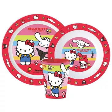 Hello Kitty mikrózható műanyag étkészlet
