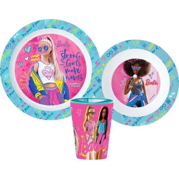 Barbie mikrózható műanyag étkészlet