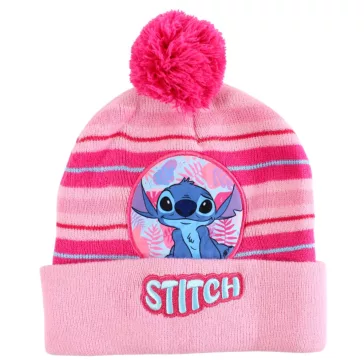 Stitch bojtos kötött sapka rózsaszín