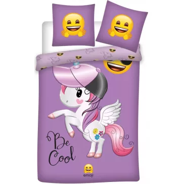 Unikornisos ágyneműhuzat emojikkal